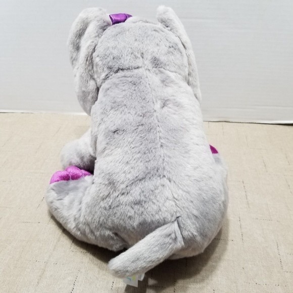 Elephant Plush Aurora Destination Nation Gray Purple Ears Stuffed Animal Toy - Picture 12 of 12